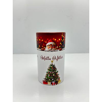 13x7 Noel Baba Beyaz Silindir Kutu