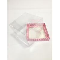 15x15x10 Asetatlı Pembe Puantiyeli Kutu