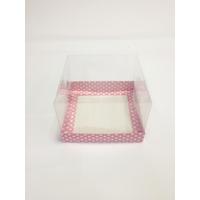 15x15x10 Asetatlı Pembe Puantiyeli Kutu