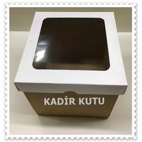 15x15x15 Alt Kraft Üst Beyaz Çerçeveli Kutu