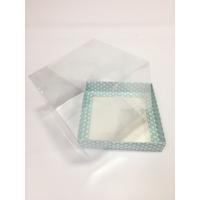 15x15x10 Asetatlı Mavi Puantiyeli Kutu