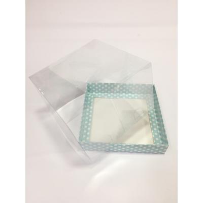 15x15x10 Asetatlı Mavi Puantiyeli Kutu