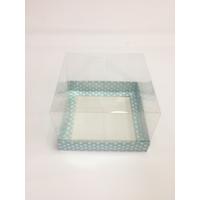 15x15x10 Asetatlı Mavi Puantiyeli Kutu
