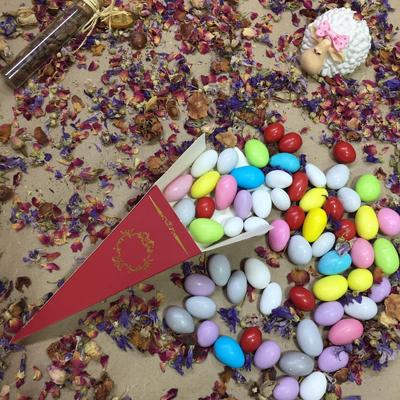 15X4 Bordo Altın Yaldızlı Külah [ 25 Adet ]