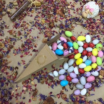 15X4 Kraft Altın Yaldızlı Külah  [ 25 Adet ]
