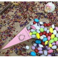 15X4 Pembe Gümüş Yaldızlı Külah [ 25 Adet ]