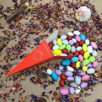 15X4 Turuncu Gümüş Yaldızlı Külah [ 25 Adet ]