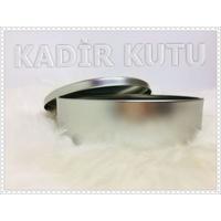 17x4 Daire Gümüş Metal Kutu