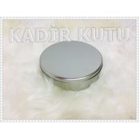 17x4 Daire Gümüş Metal Kutu