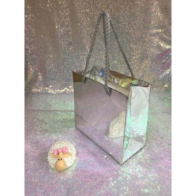 18x15x7 Gümüş Karton Çanta