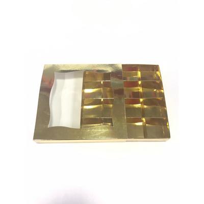 18x18x3 16 Bölmeli  Altın Çikolata Kutusu