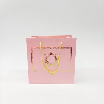 20x20x10 Pembe Altın Yaldızlı Karton Çanta