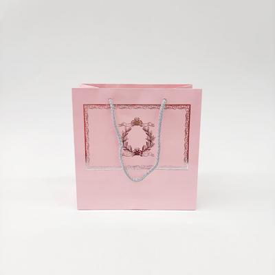 20x20x10 Pembe Gümüş Yaldızlı Karton Çanta