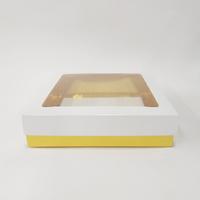 20x20x5 Beyaz Çerçeveli Alt Altın Kutu