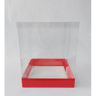 25x25x30 Alt Kırmızı Üst Asetat Kutu