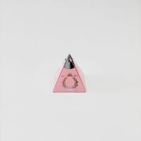6x6x6 Pembe Gümüş Yaldızlı Piramit Kutu