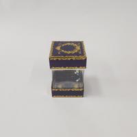 8x8x11 Çiftli Altın Yaldızlı Lacivert Kutu