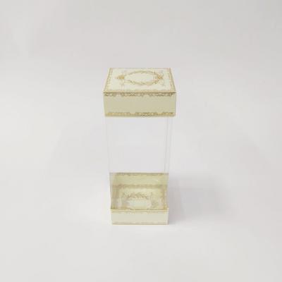 8x8x20 Çiftli Altın Yaldızlı Krem Kutu