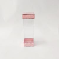 8x8x25 Çiftli Gümüş Yaldızlı Pembe Kutu