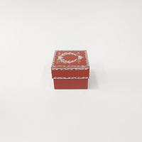 8x8x6 Gümüş Yaldızlı Bordo Kutu