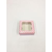 9x9x3 Pembe Puantiyeli Pencereli Kutu