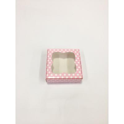 9x9x3 Pembe Puantiyeli Pencereli Kutu