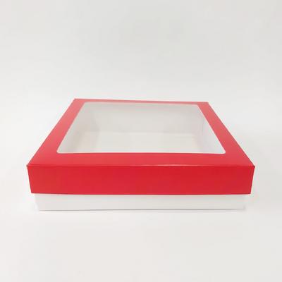20x20x5 Kırmızı Çerçeveli Alt Beyaz Kutu