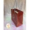 20x20x10 Bordo Gümüş Yaldızlı Karton Çanta