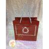 20x20x10 Bordo Gümüş Yaldızlı Karton Çanta